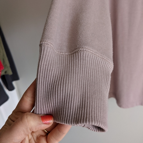 (aerie) Dusty Pink Turtle Neck Sweatshirt Dress Lg - Picture 8 of 15